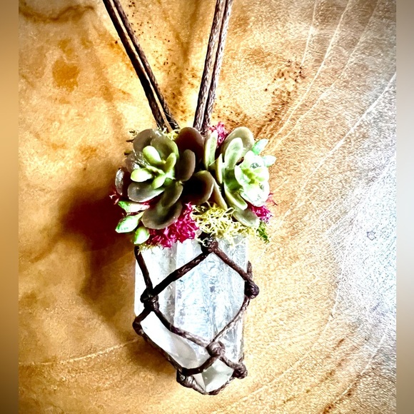Clear Quartz Necklace, adjustable- Faery Garden;Cottagecore; Witchy - Picture 1 of 4